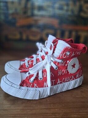 Converse UNT1TL3D Sneakers Kids Size 12 Red Canvas Not a Chuck Graphic A05338F